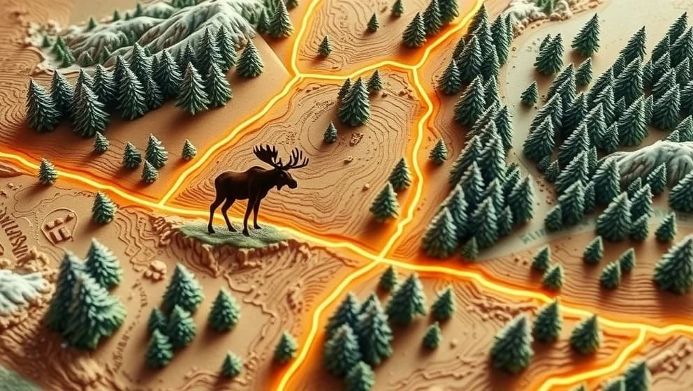 Älgarnas stora vandring på kartan