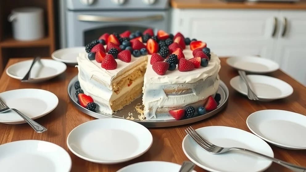 Enkel tårta till många gäster