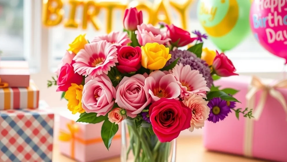 Grattis på födelsedagen blommor som ger glädje