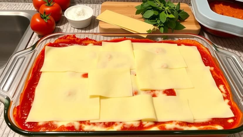 Lasagne med färska plattor hemma
