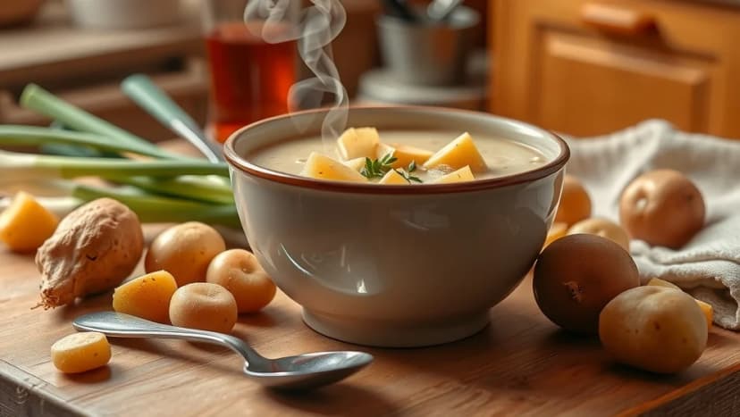 Potatis och purjolökssoppa recept som smakar hemma